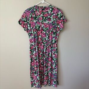 Vintage Floral Dress Mockneck